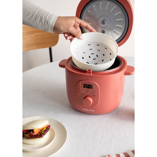 Rice Cooker Studio - Cuiseur À Riz Électrique 2L Avec Panier Vapeur - Terracotta