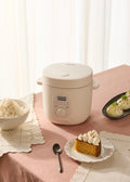 Rice Cooker Studio - Multifunction Electric Rice Cooker with Steam Basket - 1.2L - Off-White