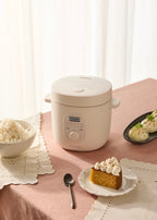 Rice Cooker Studio - Multifunction Electric Rice Cooker with Steam Basket - 1.2L - Off-White