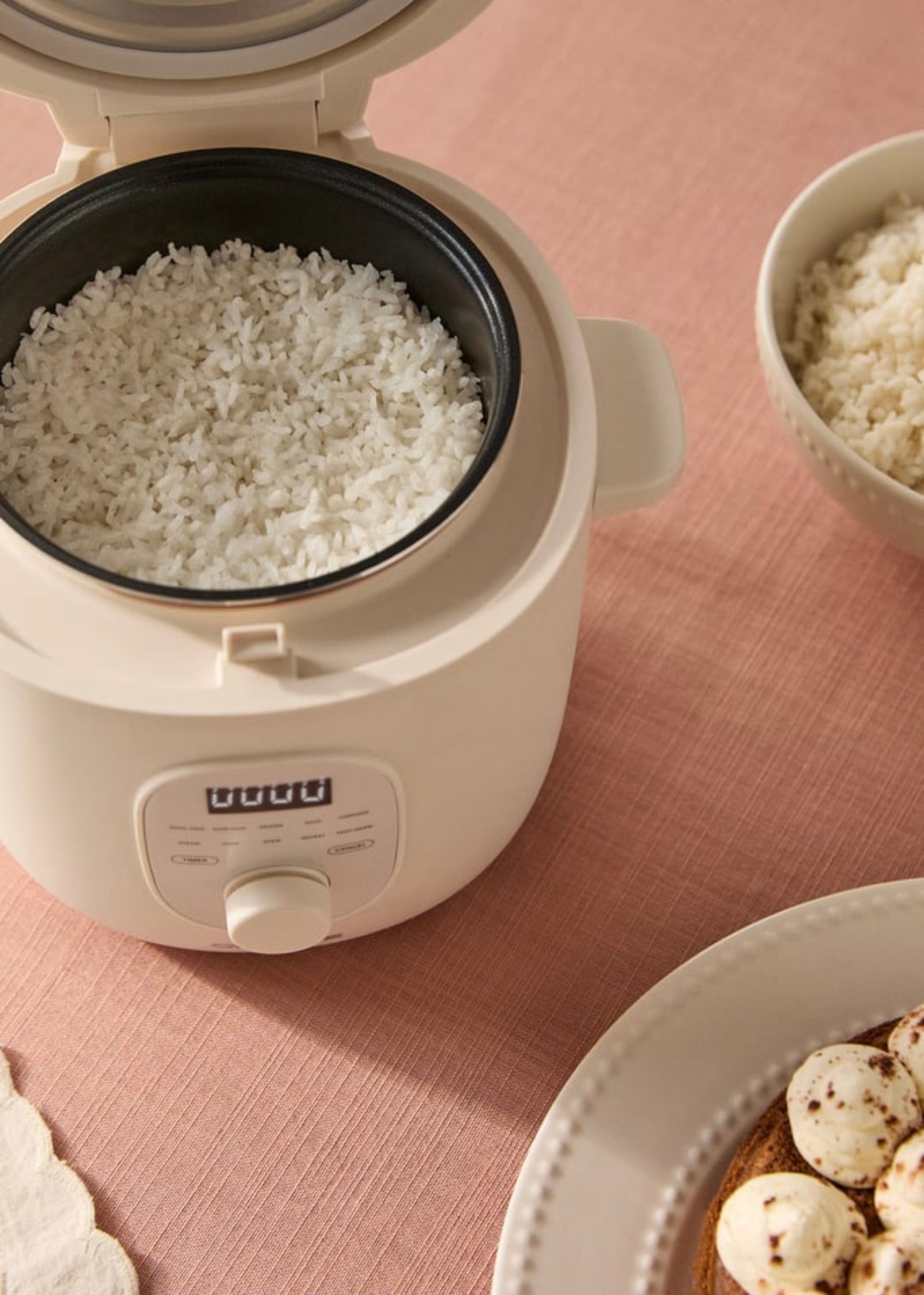 Rice Cooker Studio - Multifunction Electric Rice Cooker with Steam Basket - 1.2L - Off-White