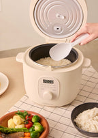 Rice Cooker Studio - Cuiseur À Riz Électrique Multifonction Avec Panier Vapeur - 2L - Blanc Cassé