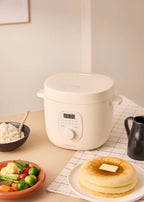 Rice Cooker Studio - Cuiseur À Riz Électrique Multifonction Avec Panier Vapeur - 2L - Blanc Cassé