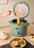 Rice Cooker Studio - Multifunction Electric Rice Cooker with Steamer Basket - 2L - Sage