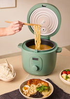 Rice Cooker Studio - Multifunction Electric Rice Cooker with Steamer Basket - 2L - Sage