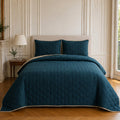 Nazim - Couvre Lit - Dessus de Lit Couvre-lit Matelassé Réversible - Polyester - Bleu Marine