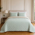 Nazim - Couvre Lit - Dessus de Lit Couvre-lit Matelassé Réversible - Polyester - Vert Givré - Vert Givrée