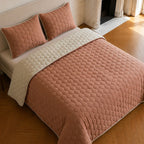 Nazim - Couvre Lit - Dessus de Lit Couvre-lit Matelassé Réversible - Polyester - Nude - Rose