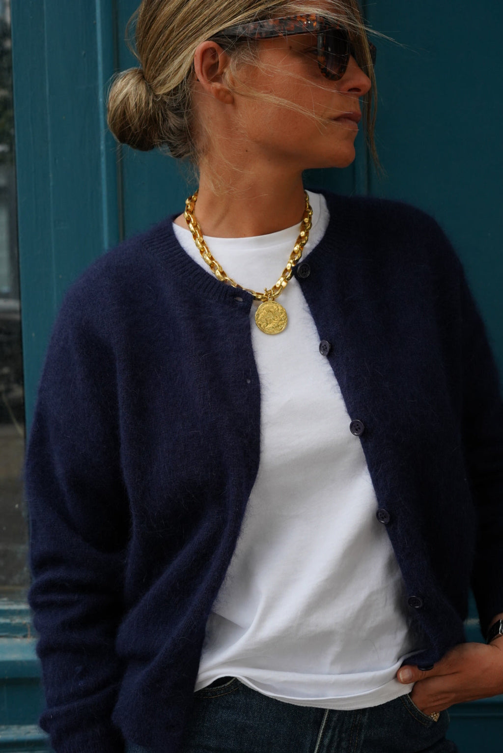 Ernest Angora Navy Vest