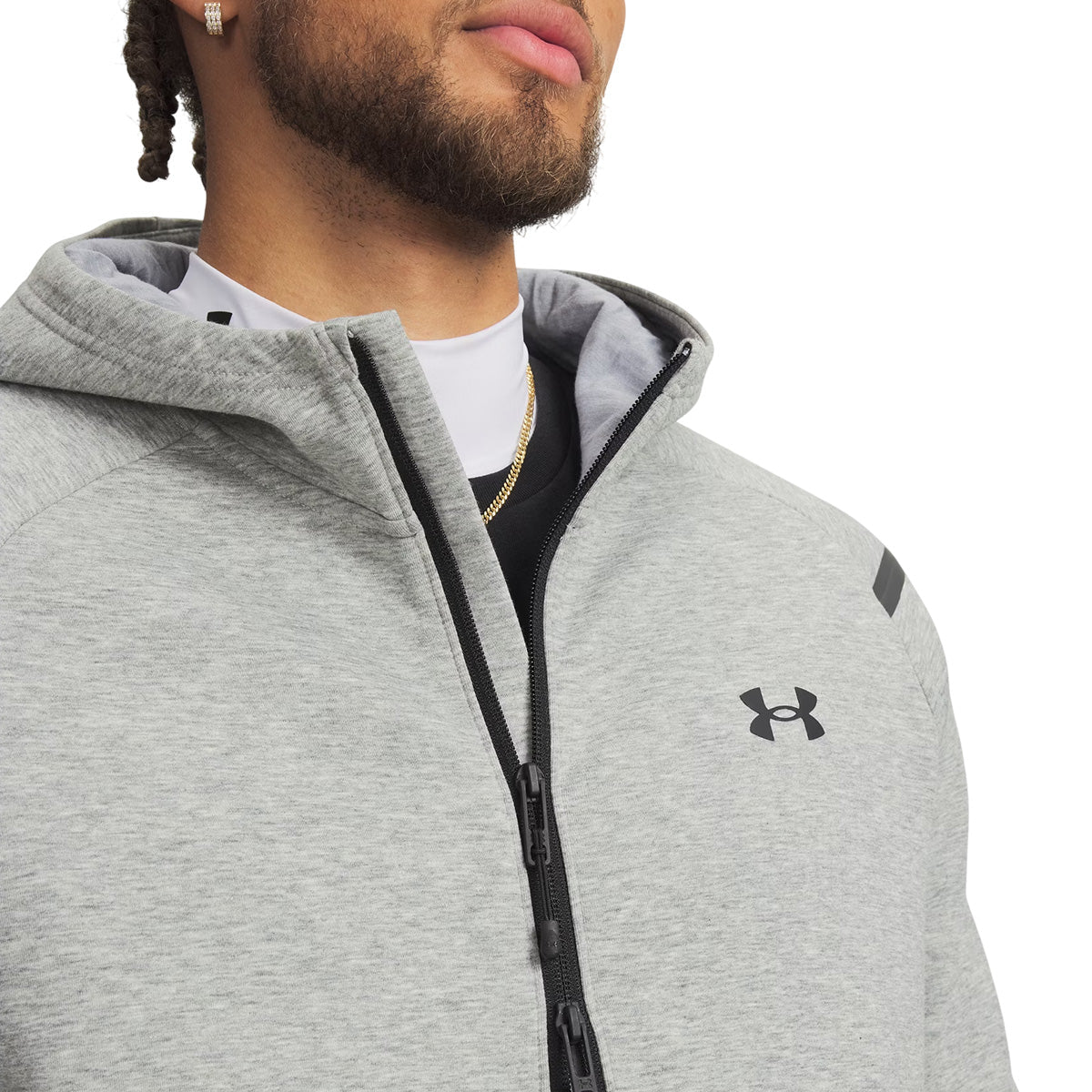Sweatshirt À Capuche Unstoppable Fleece Full-Zip - Mod Gray, Black - Homme