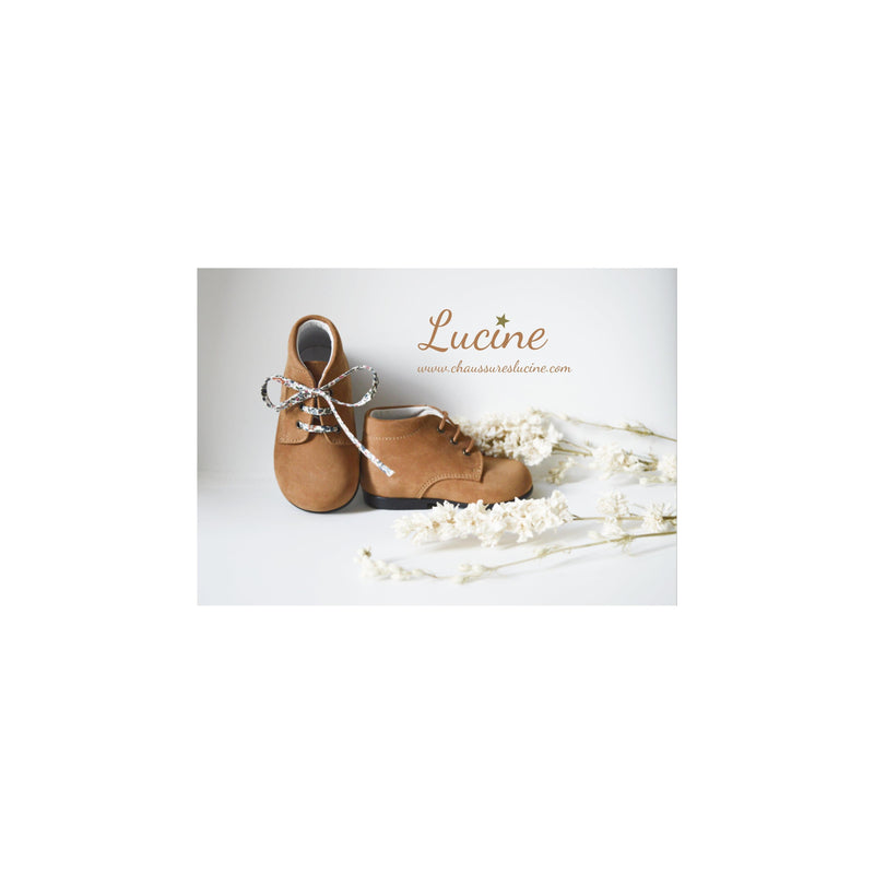 Chaussures Bottillons Souples Azylis Épurés- Nubuck Camel - Mixte
