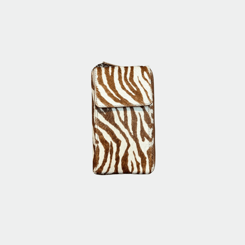 Cartera de Piel - Meghan Cebra Marrón