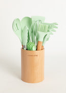 Kitchenware Studio - Silicone & Wood Kitchen Utensils - Pastel Green