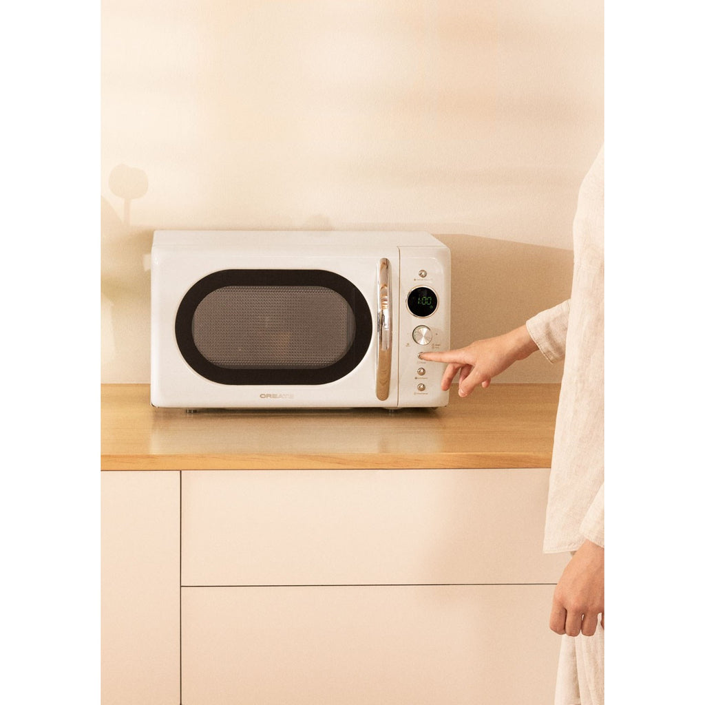 Microwave Retro - Microondas Grill Digital 900W - Blanco Roto