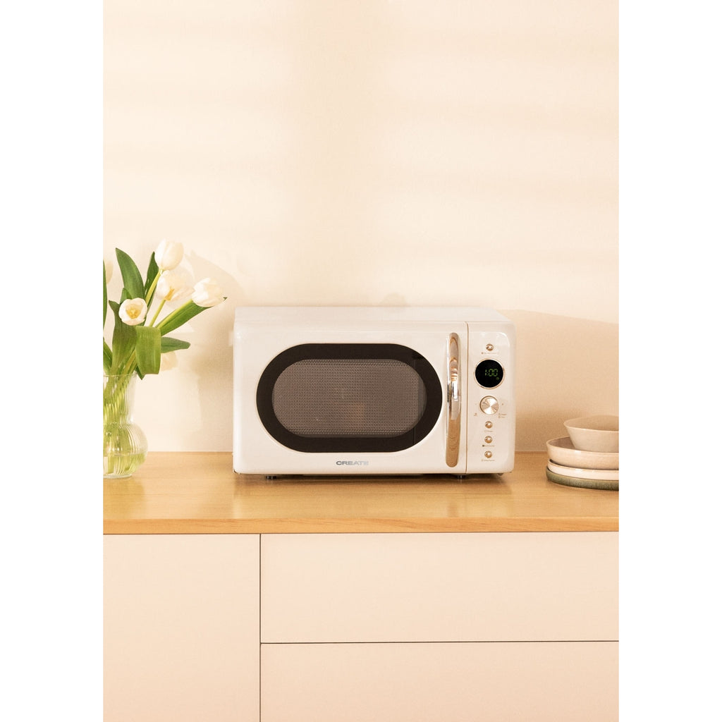 Microwave Retro - Microondas Grill Digital 900W - Blanco Roto