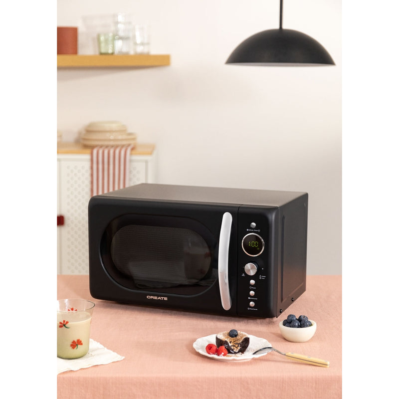 Microwave Retro - 900W Digital Grill Microwave - Black