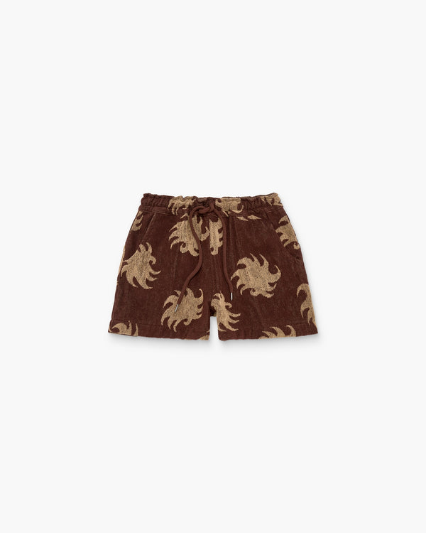 Short Mocha Ember Drizzle Terry