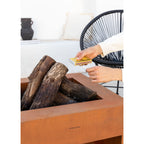 Fire Pit Cube - Square Outdoor Fire Pit in Corten Steel