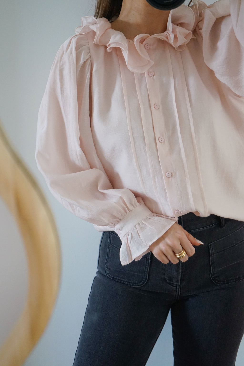 Blusa marrón rosa suave