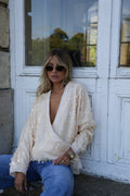 Gilet Con Paillettes Evy - Crema
