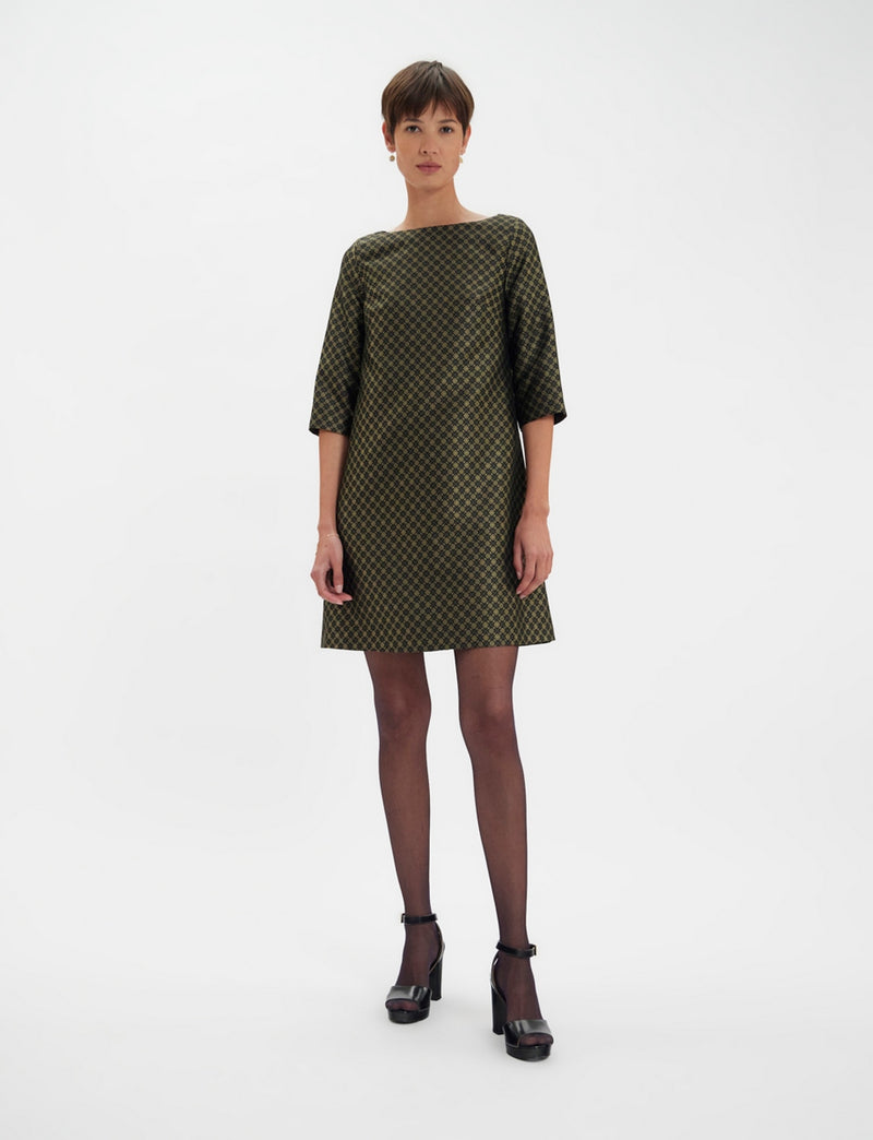 Megan Cocktail Dress - Gold - Black