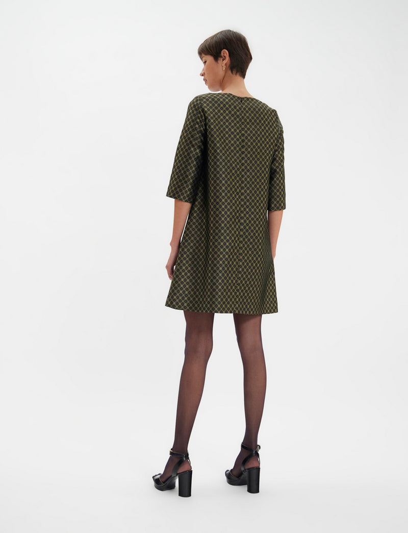 Megan Cocktail Dress - Gold - Black