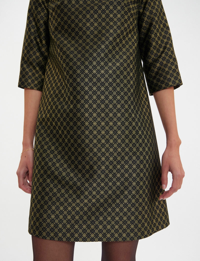 Megan Cocktail Dress - Gold - Black