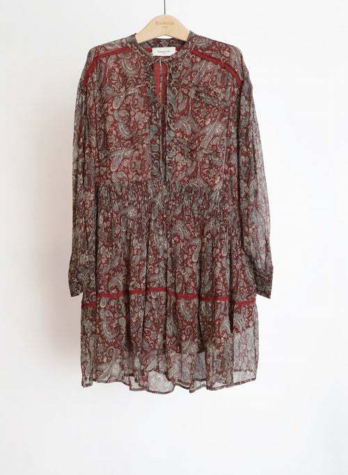 Robe Courte Imprimé Plis - Burnt Earth