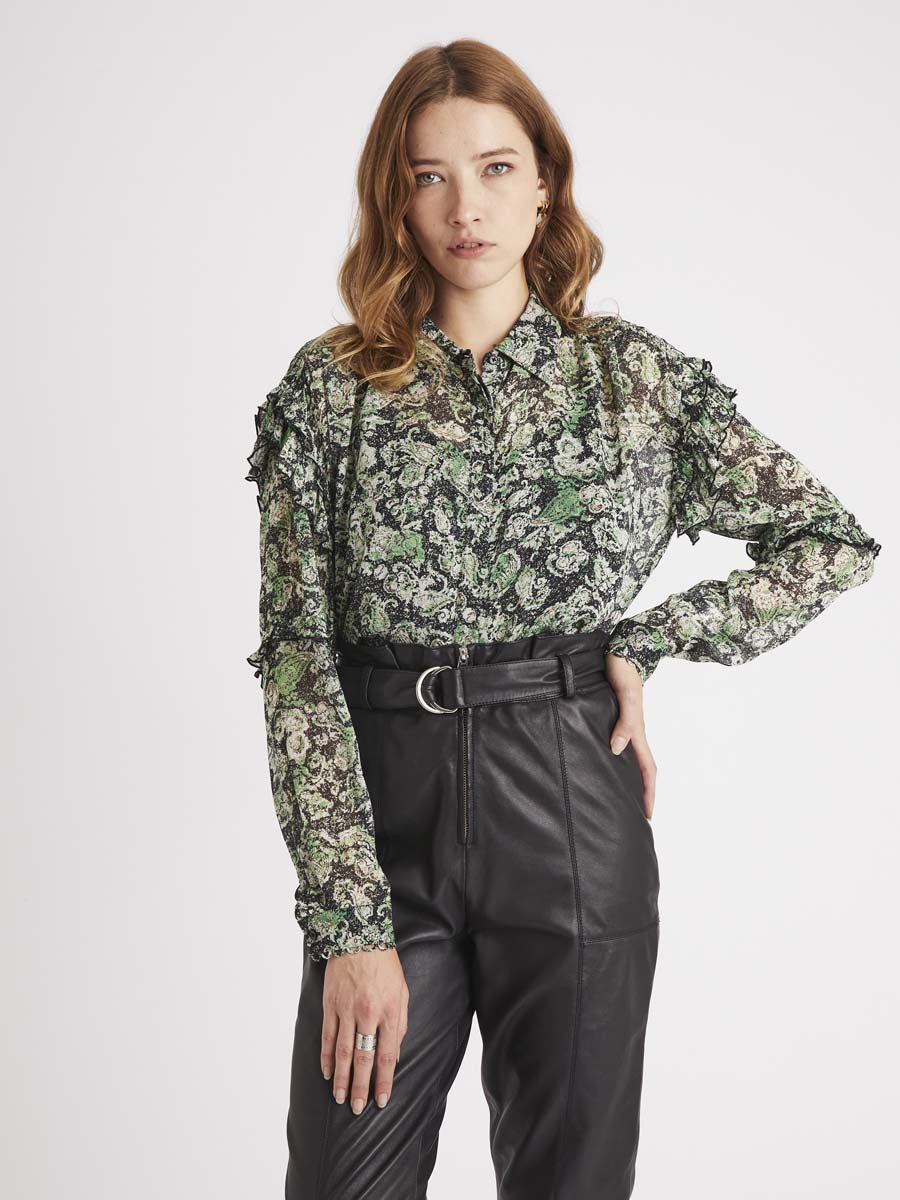 Berenice - Blusa Estampado Volantes - Green Peninsula