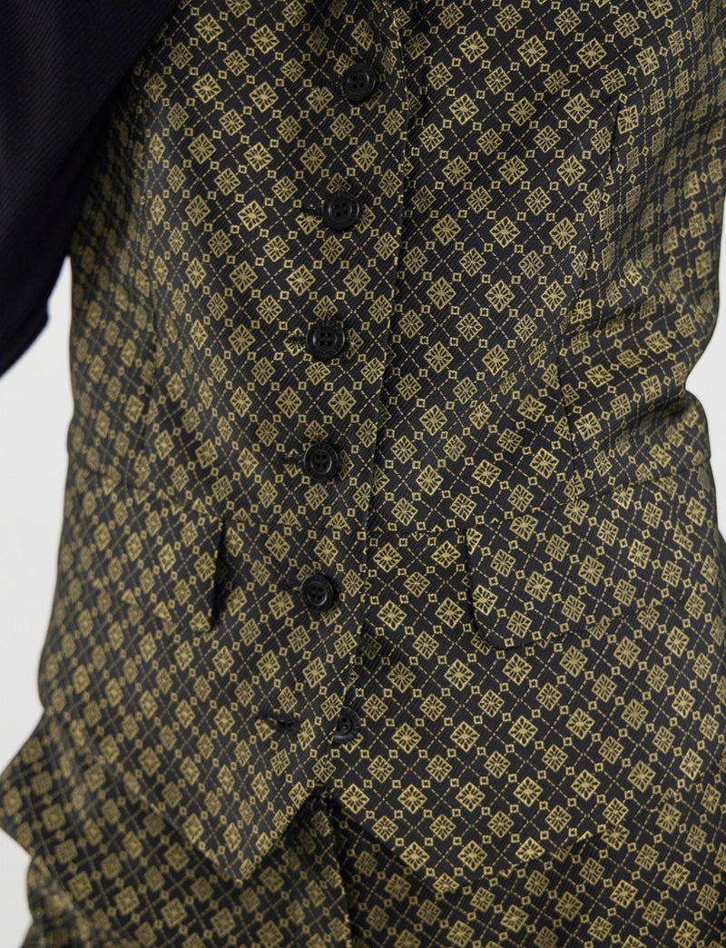 Robinson Waistcoat - Gold - Black