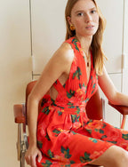 Vestido Rojo Floral Liara