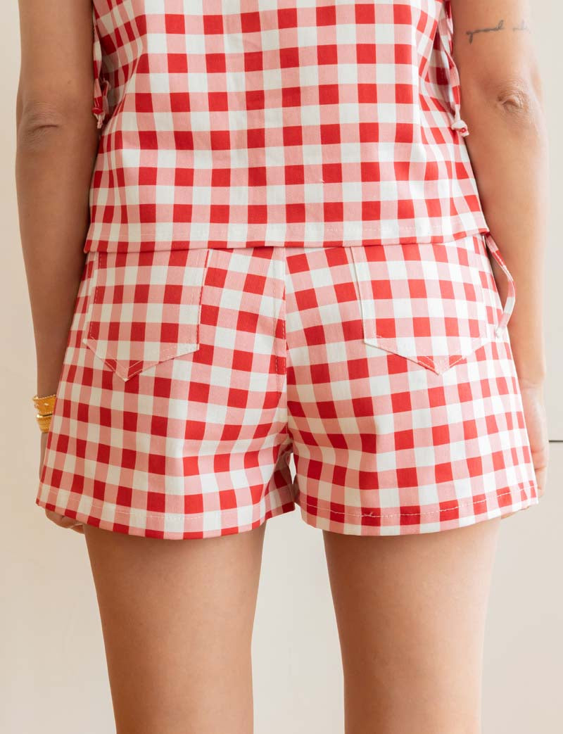 Short Vichy Rouge Kevy