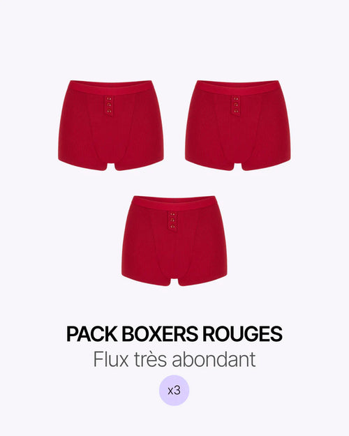Pack Trio Boxer Maille Rouge
