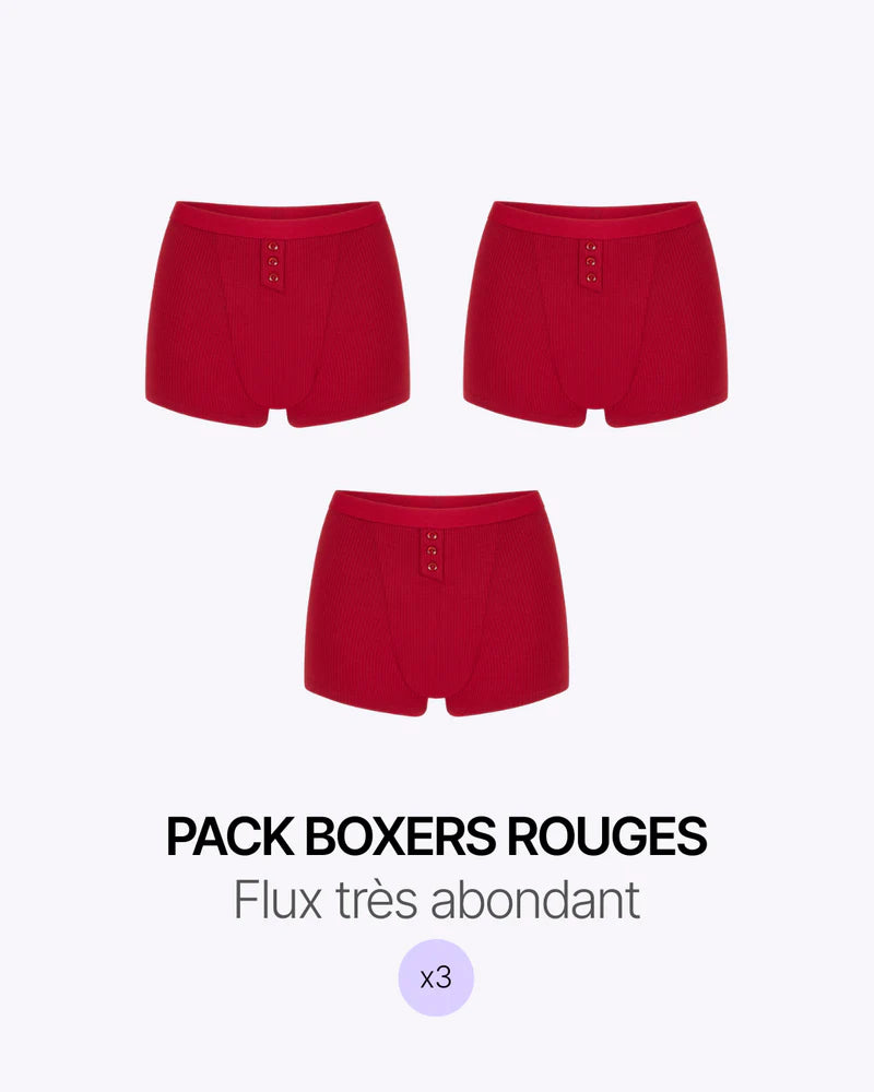 Pack trío de bóxers de malla roja
