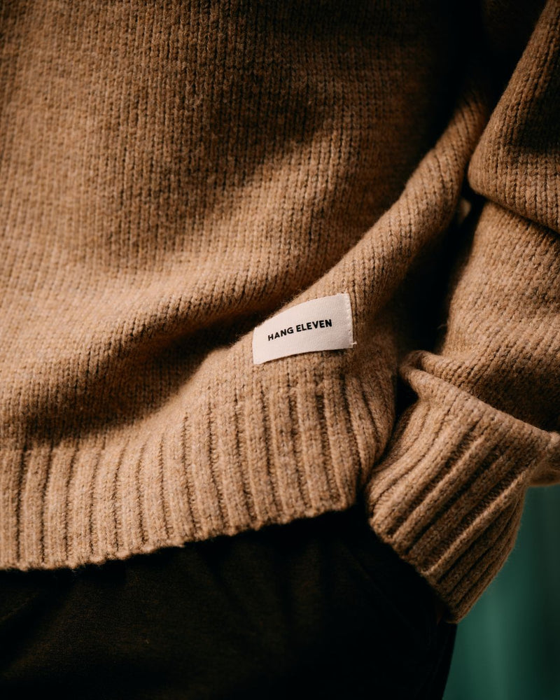 Heavy Round Neck Sweater - Dark Sand