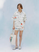 Chemise unisexe AMOUR peint manches courtes