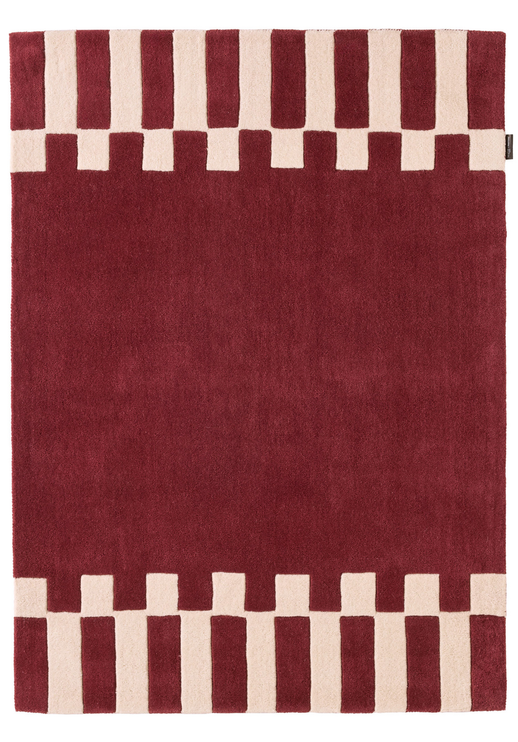 Rouge d'orage – Geometric wool rug - burgundy Rouge d'orage