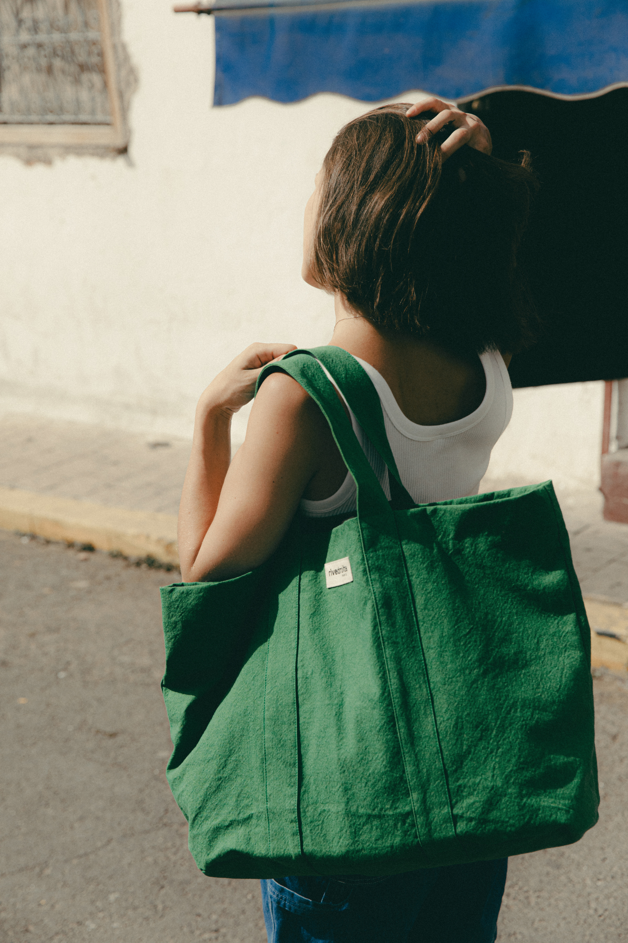Marcel Le Cabas Xs - Coton Recyclé Vert Palmier