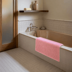 Tapis De Bain En Coton Bouclé - Rose Pâle