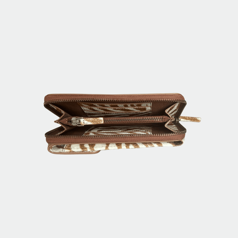 Cartera de Piel - Meghan Cebra Marrón