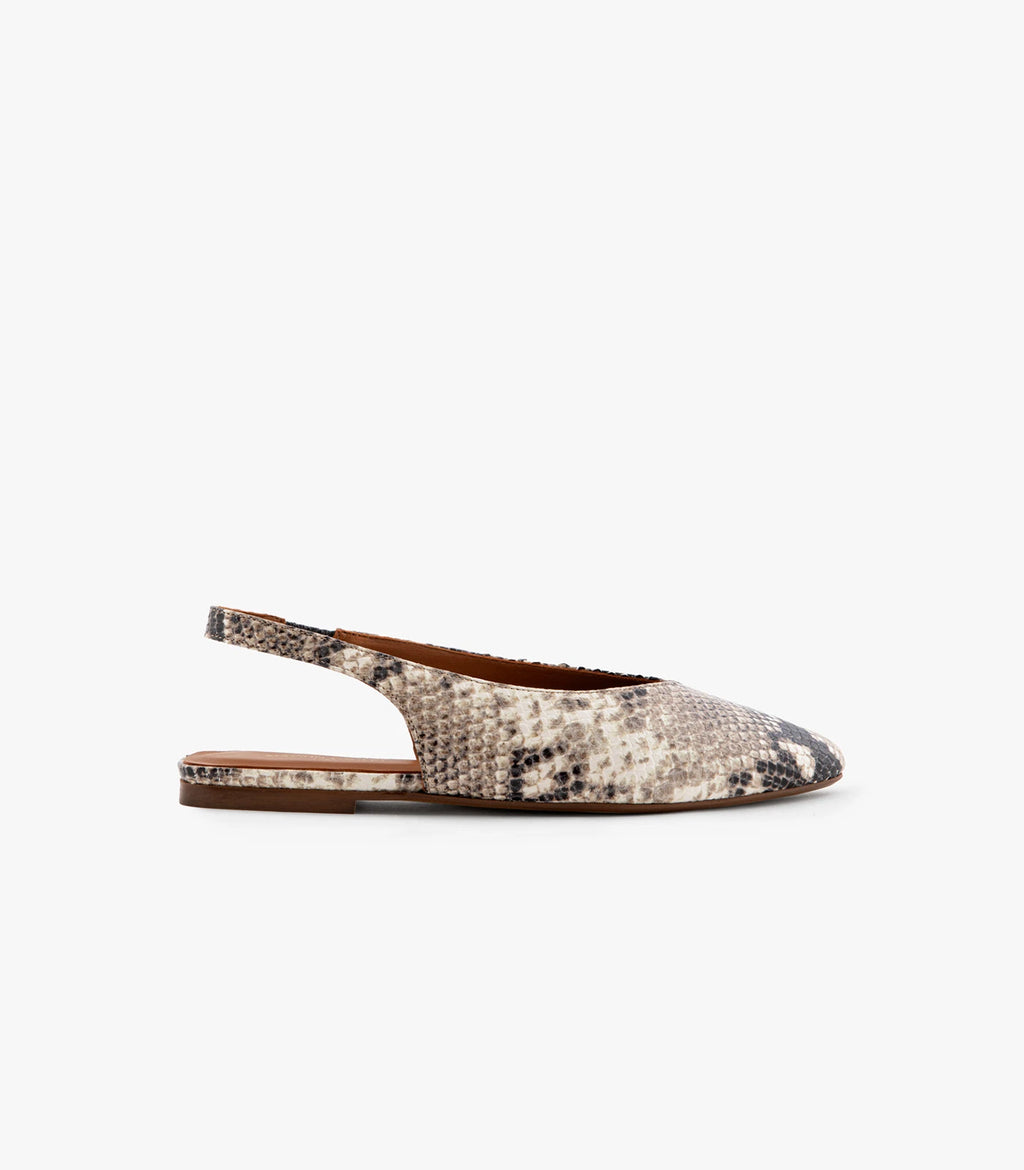 Ballerines Mariana - Cuir Python - Beige
