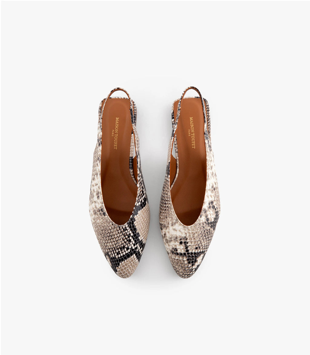 Ballerines Mariana - Cuir Python - Beige