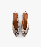 Ballerines Mariana - Cuir Python - Beige