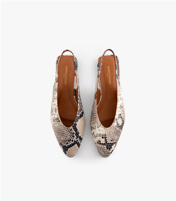 Ballerine Mariana - Pelle pitone - Beige