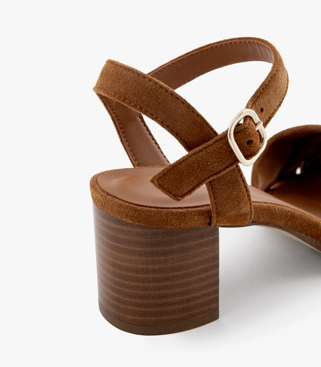 Sandalias Antonella - Piel de Serraje - Coñac