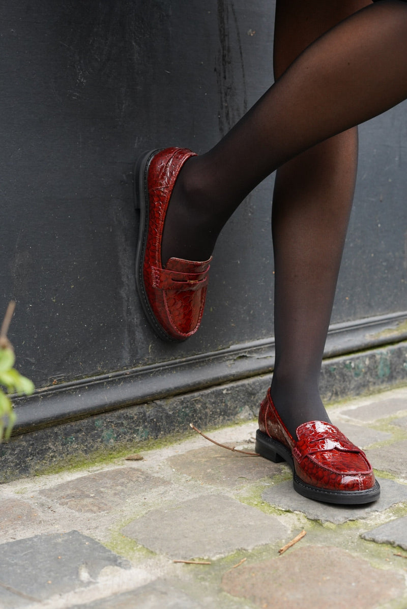 Mocassins Ovana Cuir Bordeaux