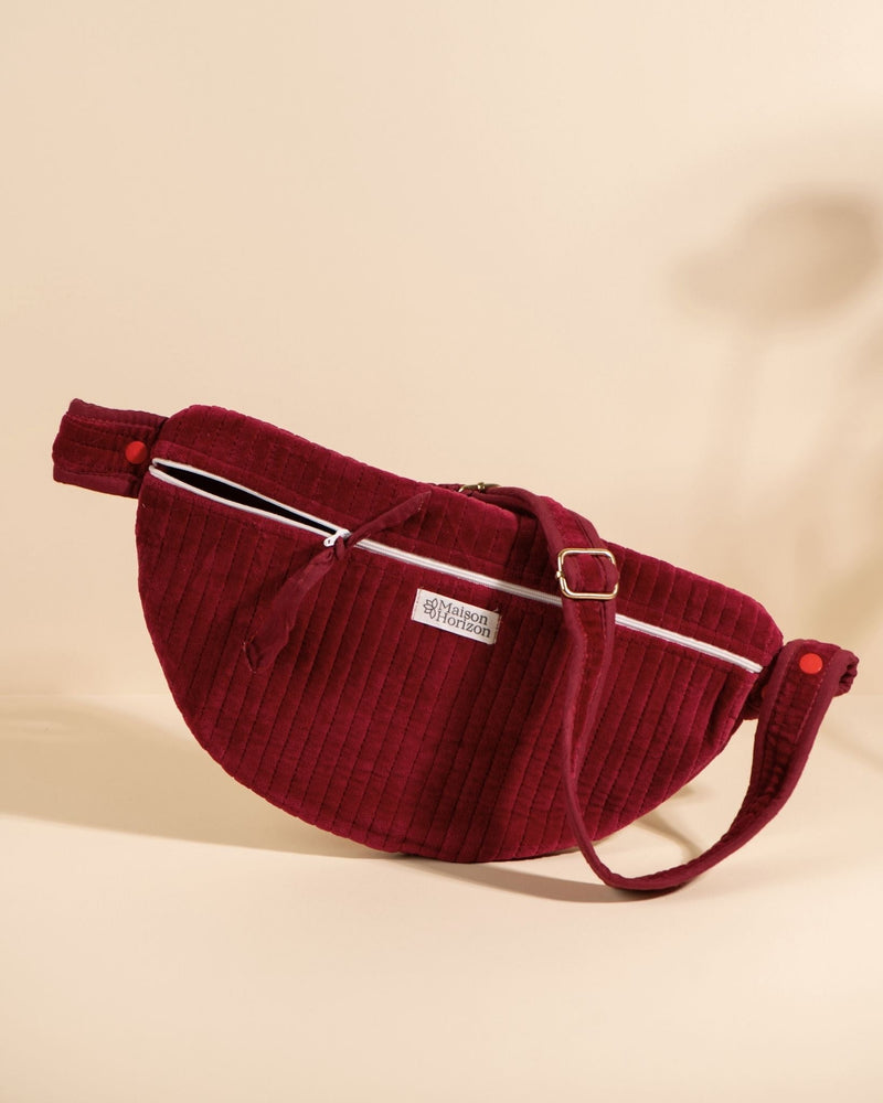 Kimi Diaper Belt Bag - Wine Velvet