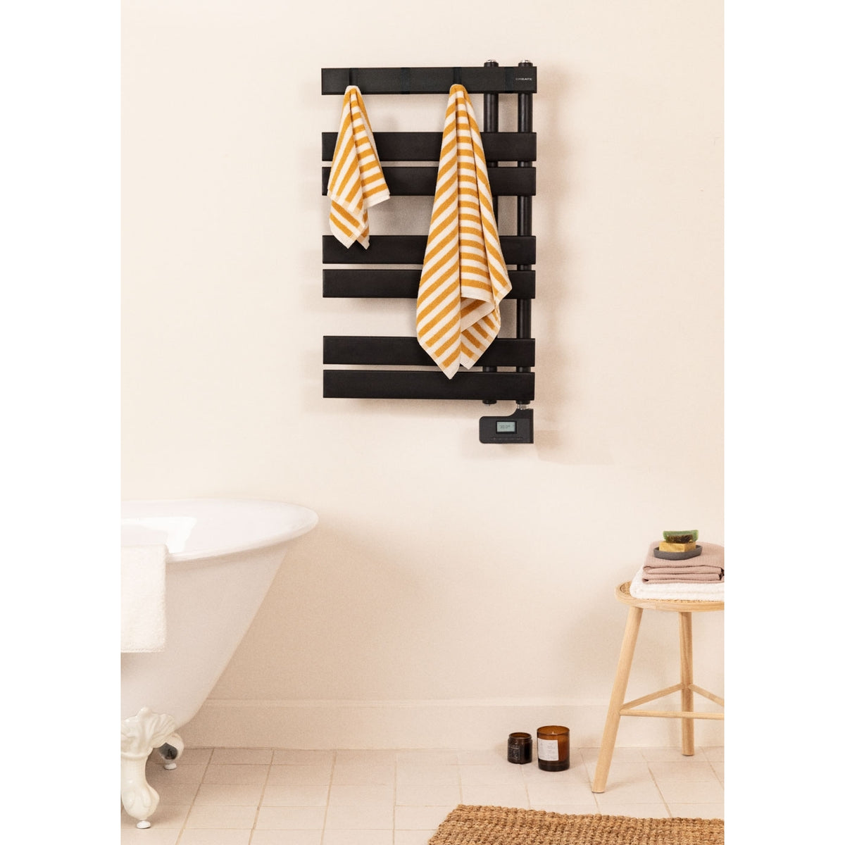 Modern Electric Towel Rail - Black