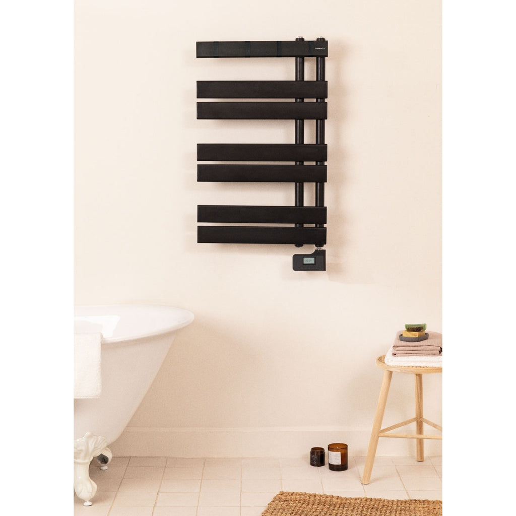 Modern Electric Towel Rail - Black