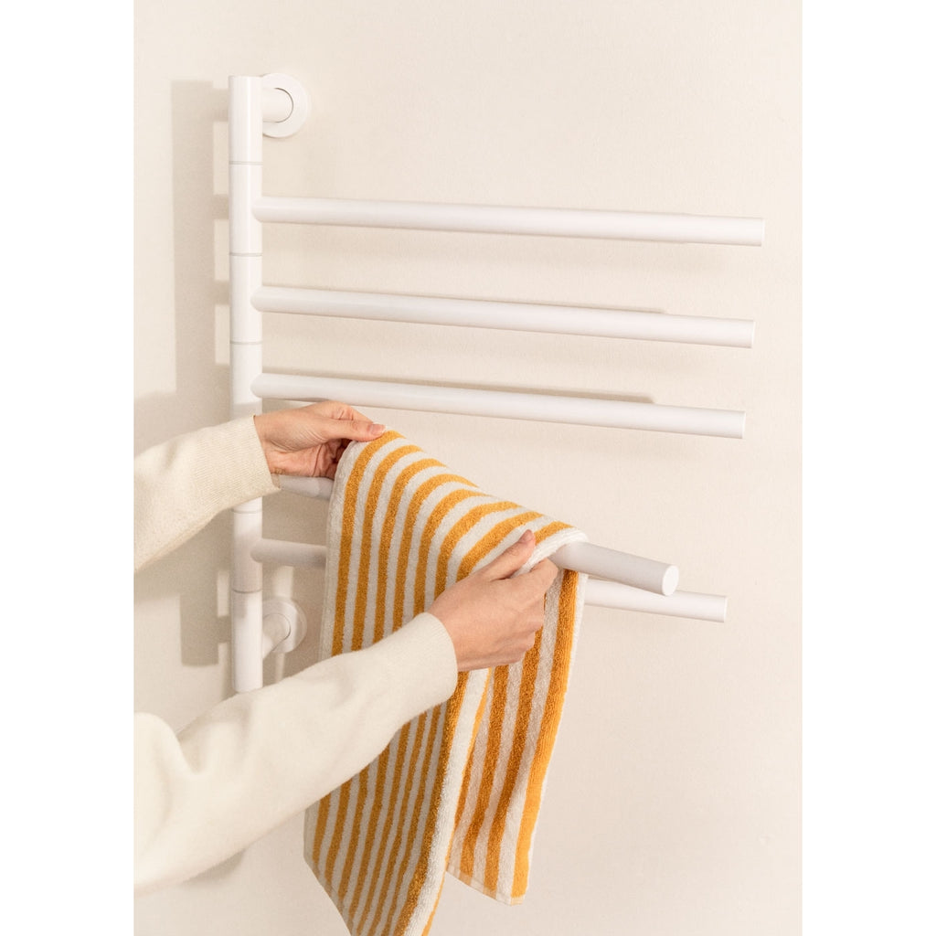Warm Towel Minimal - Sèche-Serviettes Électrique Avec Barres Pivotantes À 180º - Blanc