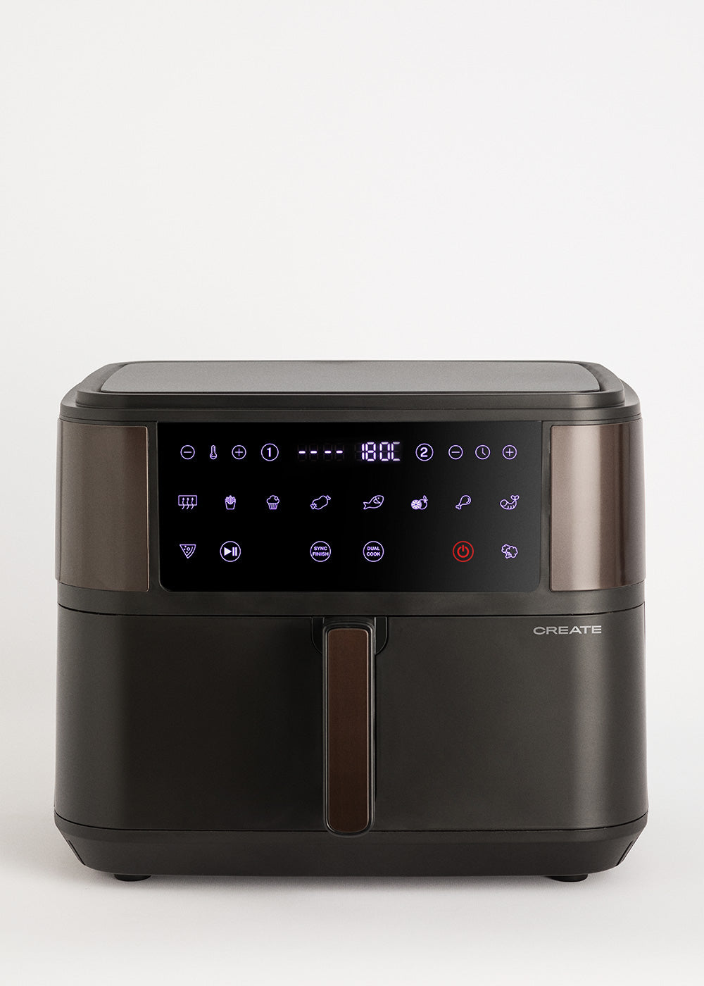 Dual Air Fryer - 10L Oil-Free Fryer with Divider - Black